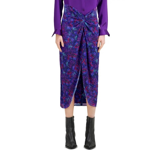 The Kooples Dresses & Skirts - 🌻NEW w/tags The Kooples Silk Feather Print Skirt Flowy Designer Size 1 US Small